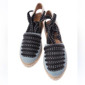 Kanna Espadrilles - Black and Light Blue